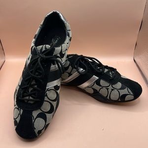 Coach signature C sneakers with silver racing stripe and suede Jayme 8 M